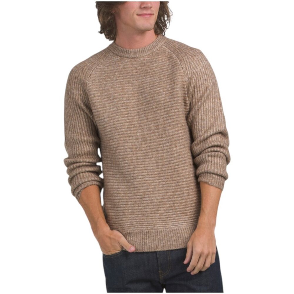 LACHLAN Wool Blend Textured Crew Neck Sweater